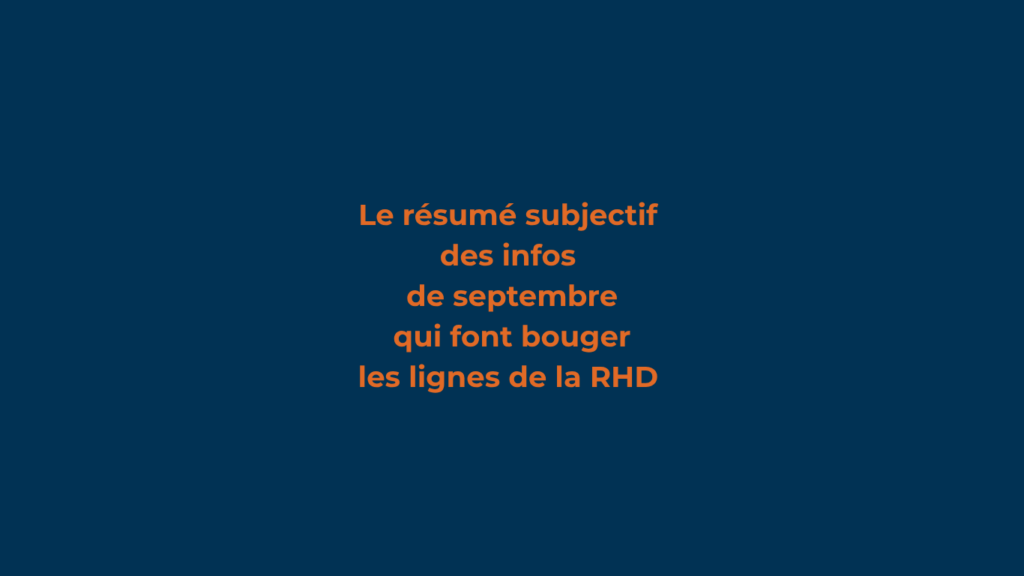 6 infos du mois de septembre